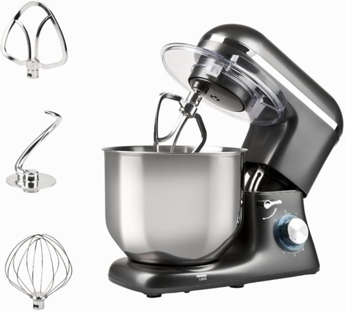 Kavo Deegmachine - Mixer met Kneedhaak - Kneedmachine - Grijs - 34cm x 25cm x 38cm