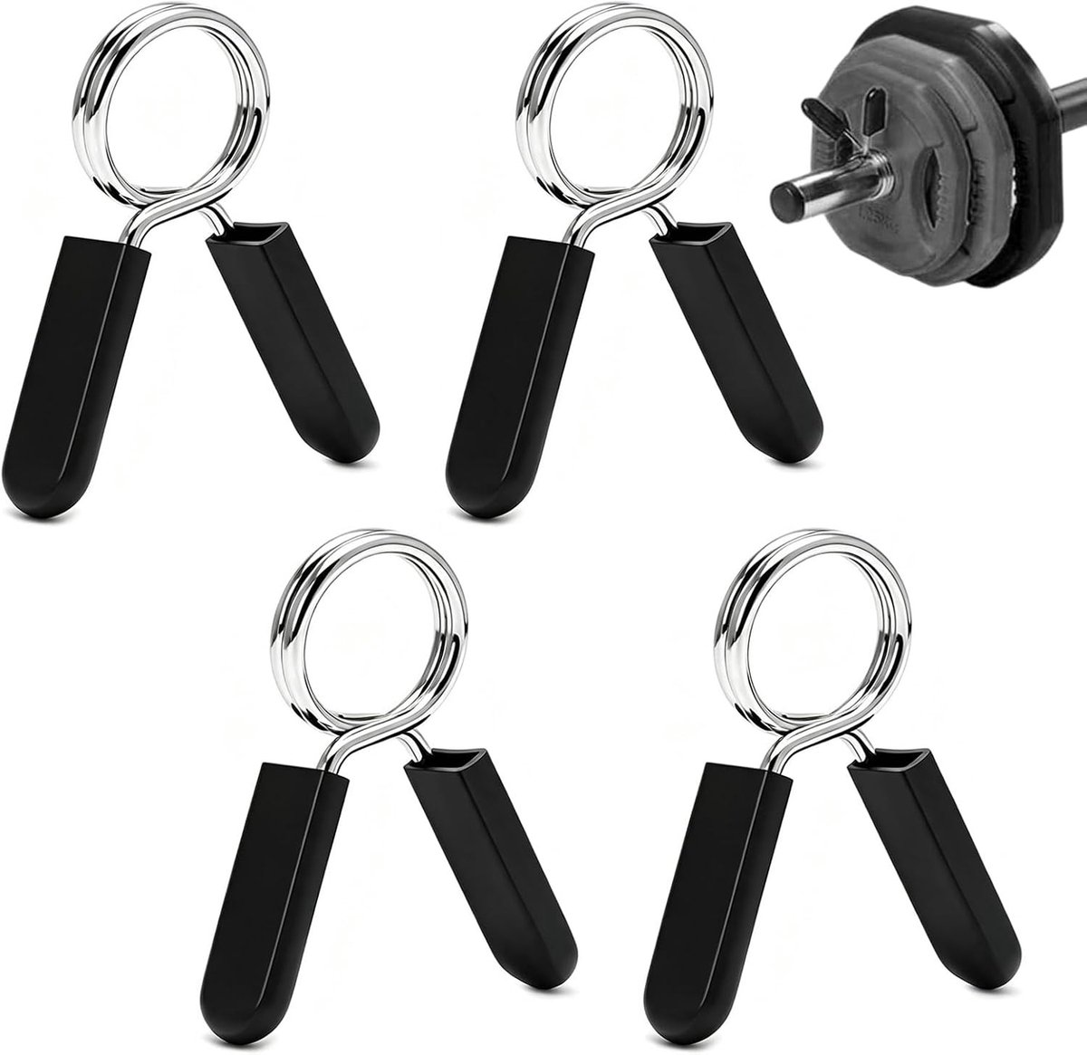J haken squat rack - Halterklemmen - 28 mm - Robuust Stalen Veerklemmen - Voor Sport en Gewichtheffen