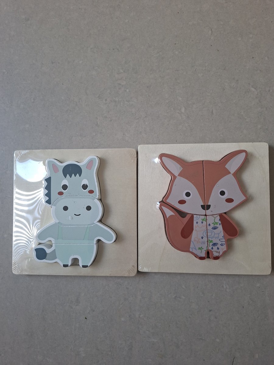 Lupilu 5 Delige Puzzel / Vanaf 1 jaar / Set van 2 De Ezel en de Vos