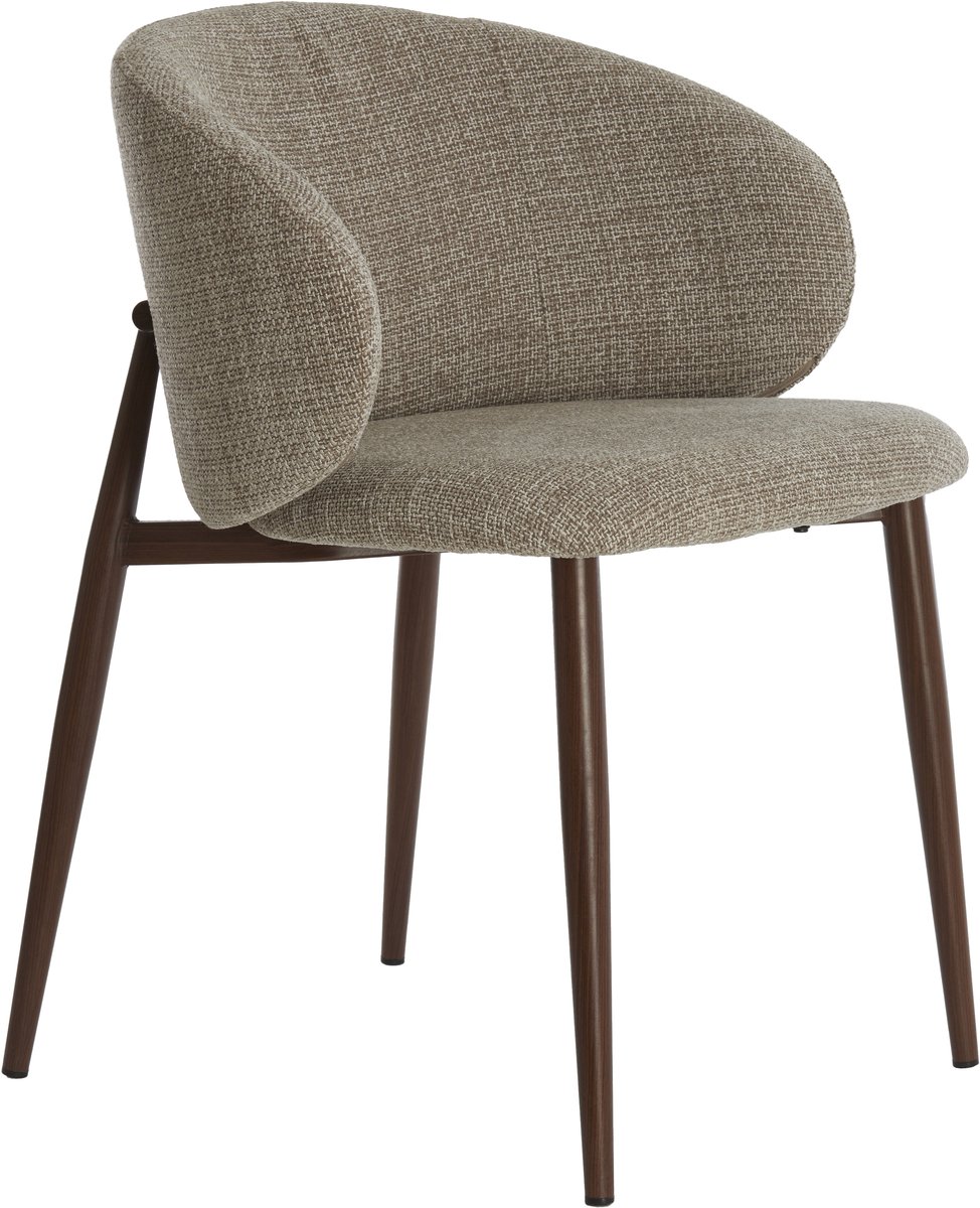 Light & Living Eetkamerstoel ALUKO - 56x57x74cm - Bruin - Set van 2