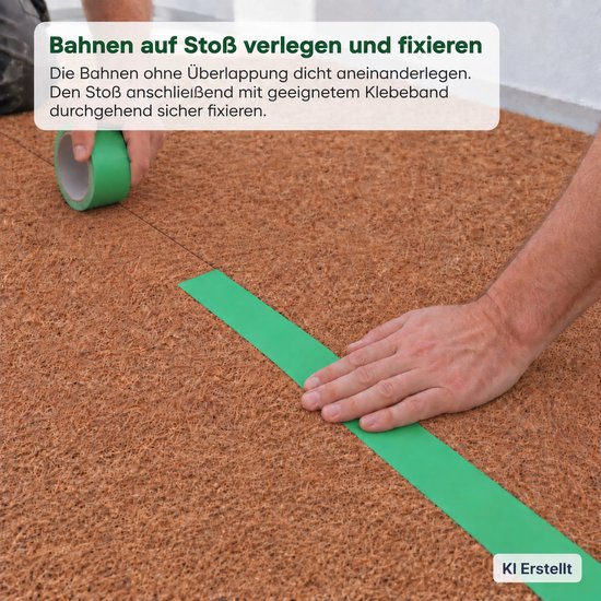 15 m Kokos contactgeluidsisolatie 600 g/m² – Natuurvezelmat 3,5 mm, 1 m breed – Warmte- en geluidsisolatie — afbeelding 2