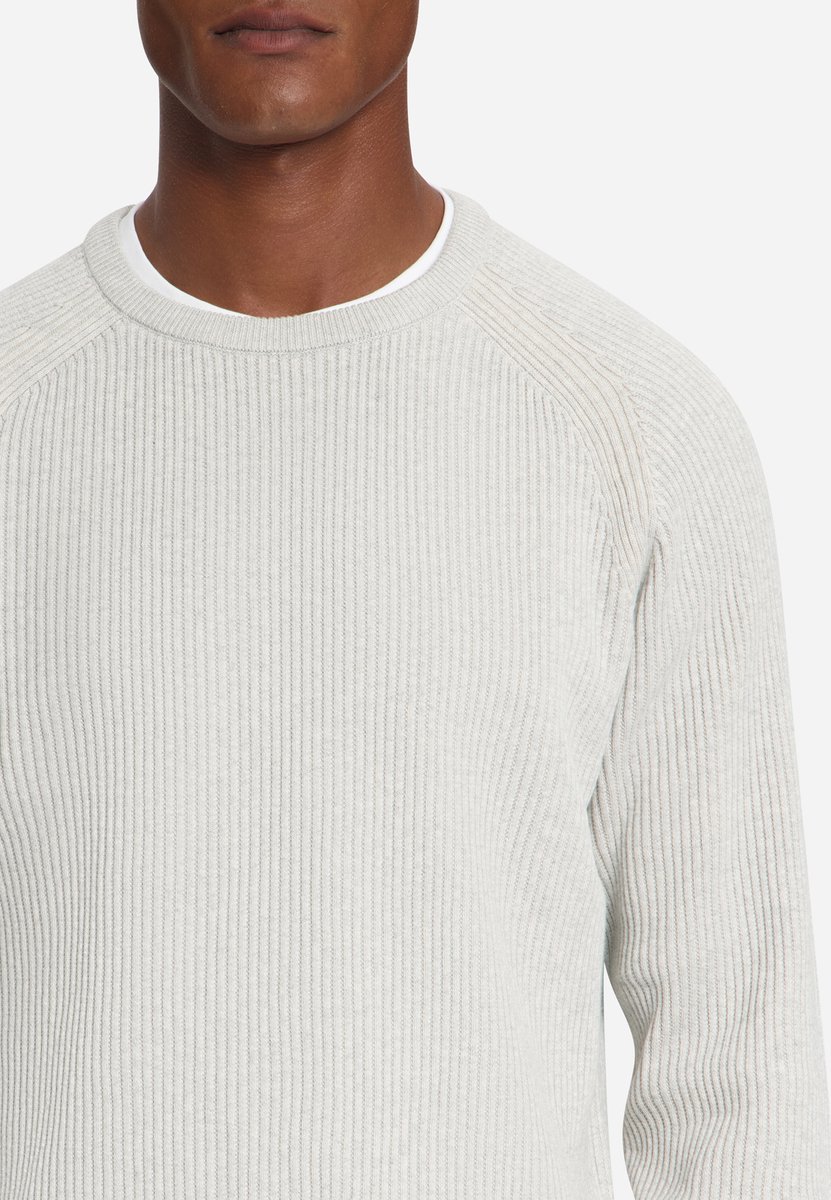 Pullover met ronde hals en tuck stitch