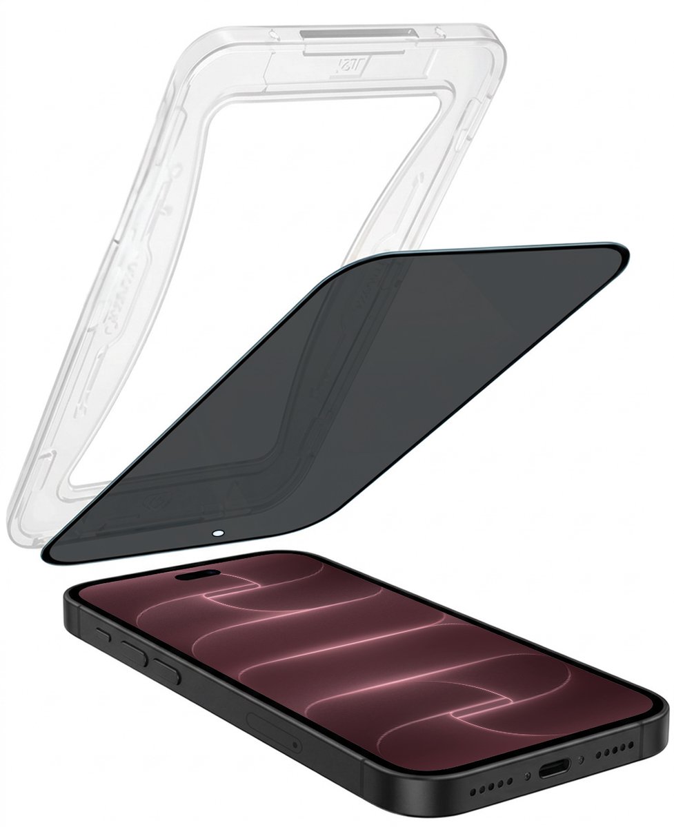 Screenprotector - Geschikt voor Apple iPhone 18 Pro - Met Installatie Kit - Anti Spy - Beschermglas - Flexibel Glas - Tempered Glass - Screen Protector - Inclusief Montage Frame - Buigbaar Hybrid Bescherm Cover