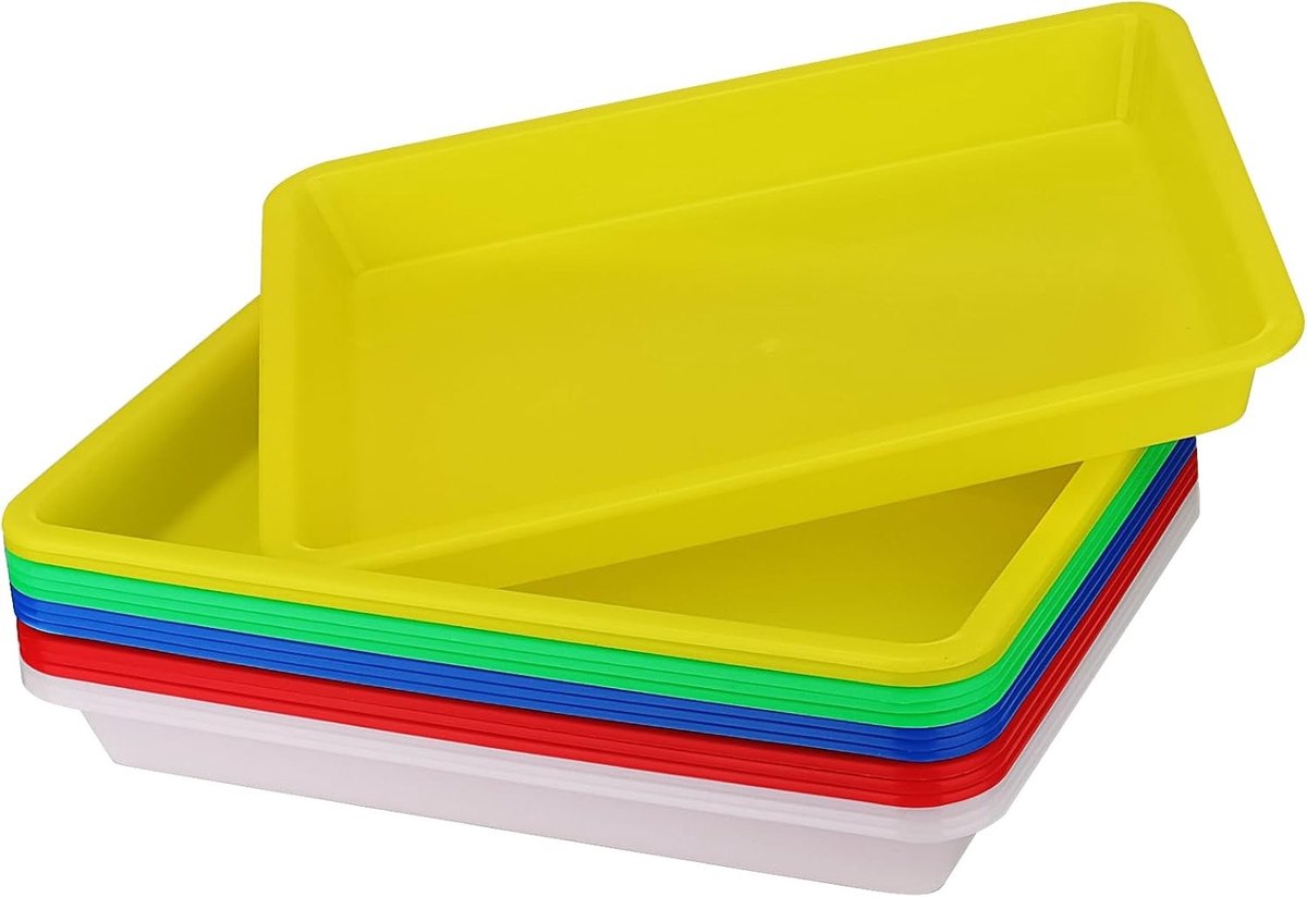 15 Stuks Plastic Kunstschalen, 10.8 x 8.3 x 1.2 Inch, Multi-kleurige Sensory Schalen voor Creatieve Projecten, Knutselen en DIY Activiteiten
