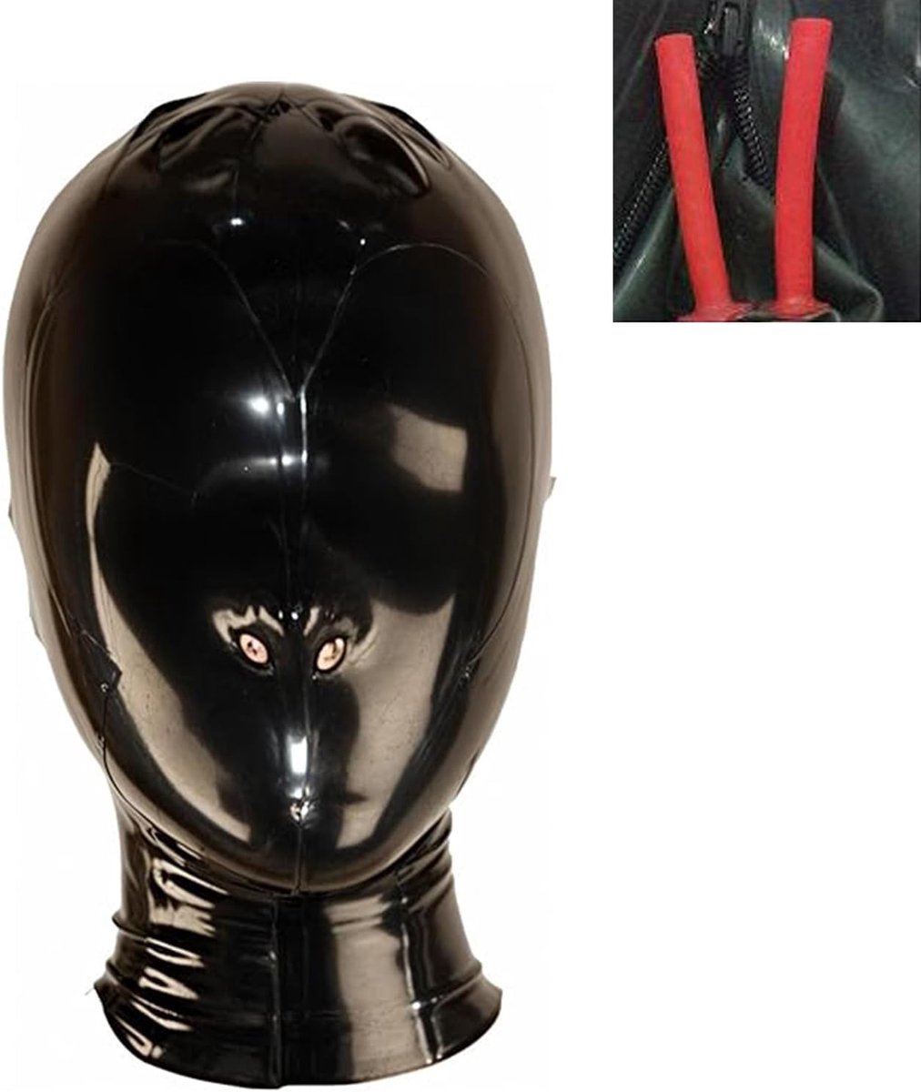 Latex sexmasker met full face - met rits ademopening - voor cosplay en feest - spannende look - ShopVlot
