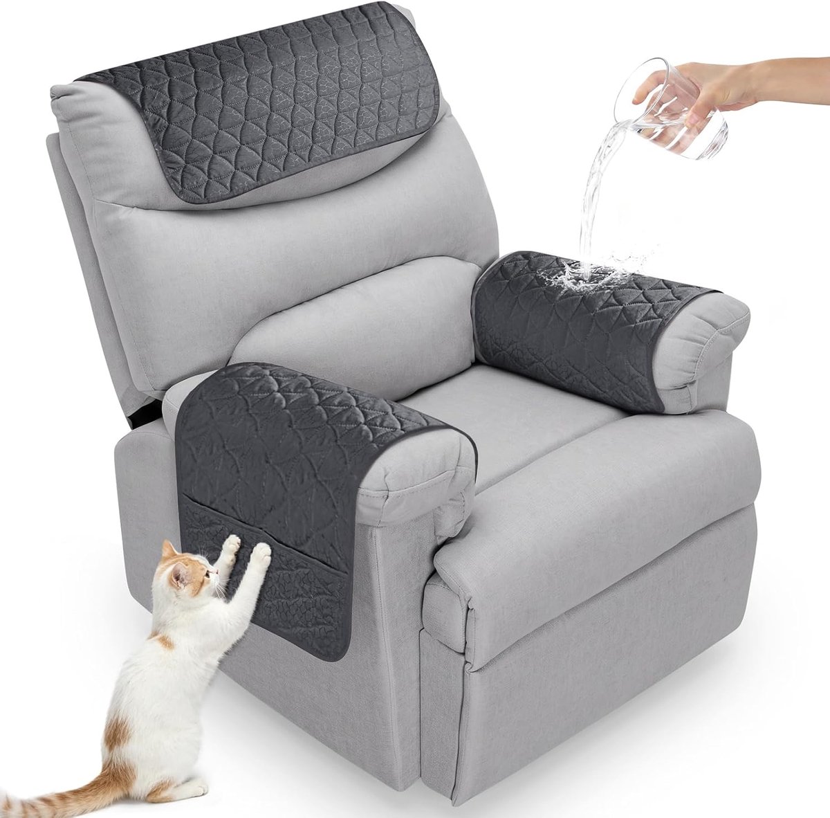 Fauteuil armsteun covers 68x39cm - waterdicht - antislip - bescherm je fauteuil - Luxento