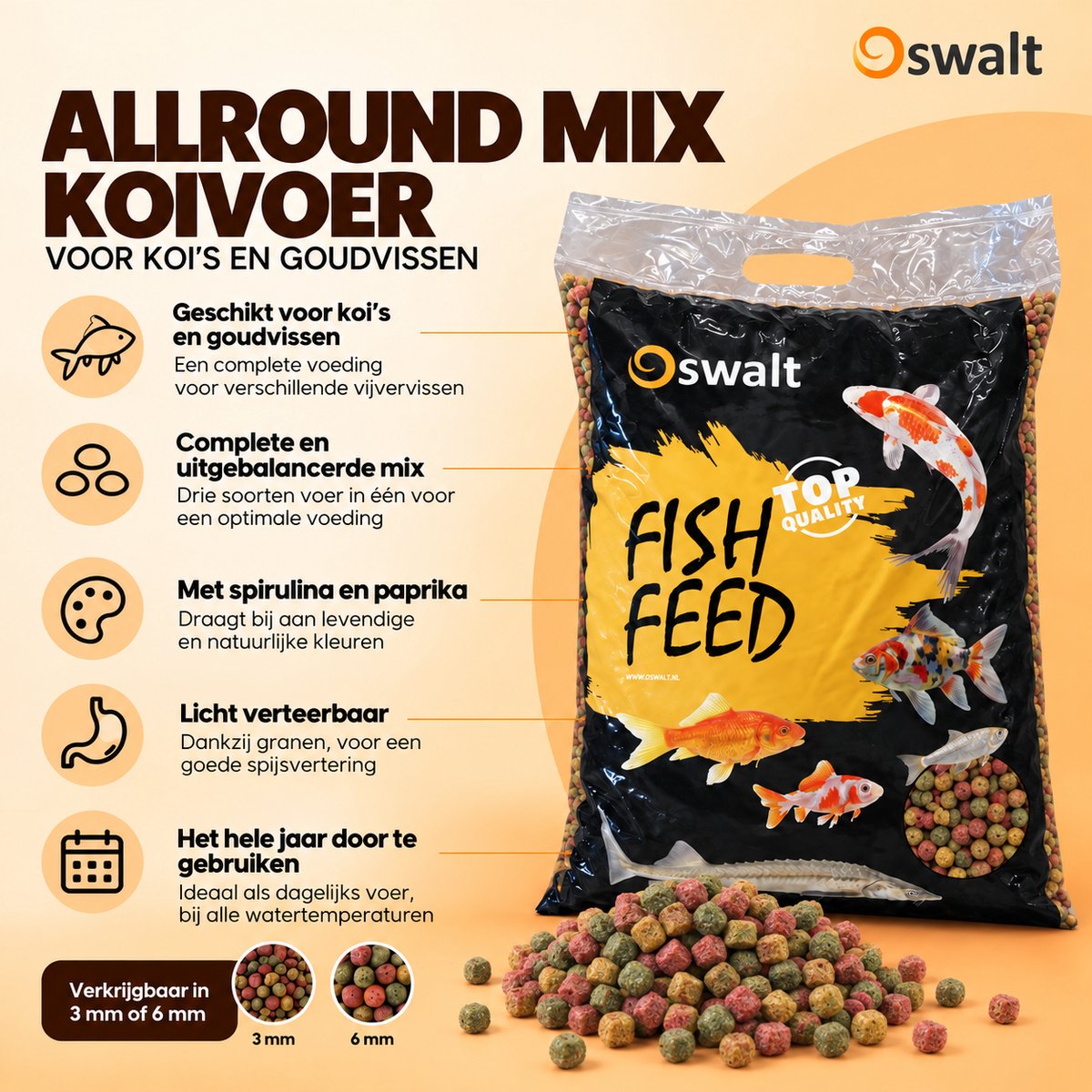 Oswalt Allround Mix - Koivoer - 3mm - 5kg