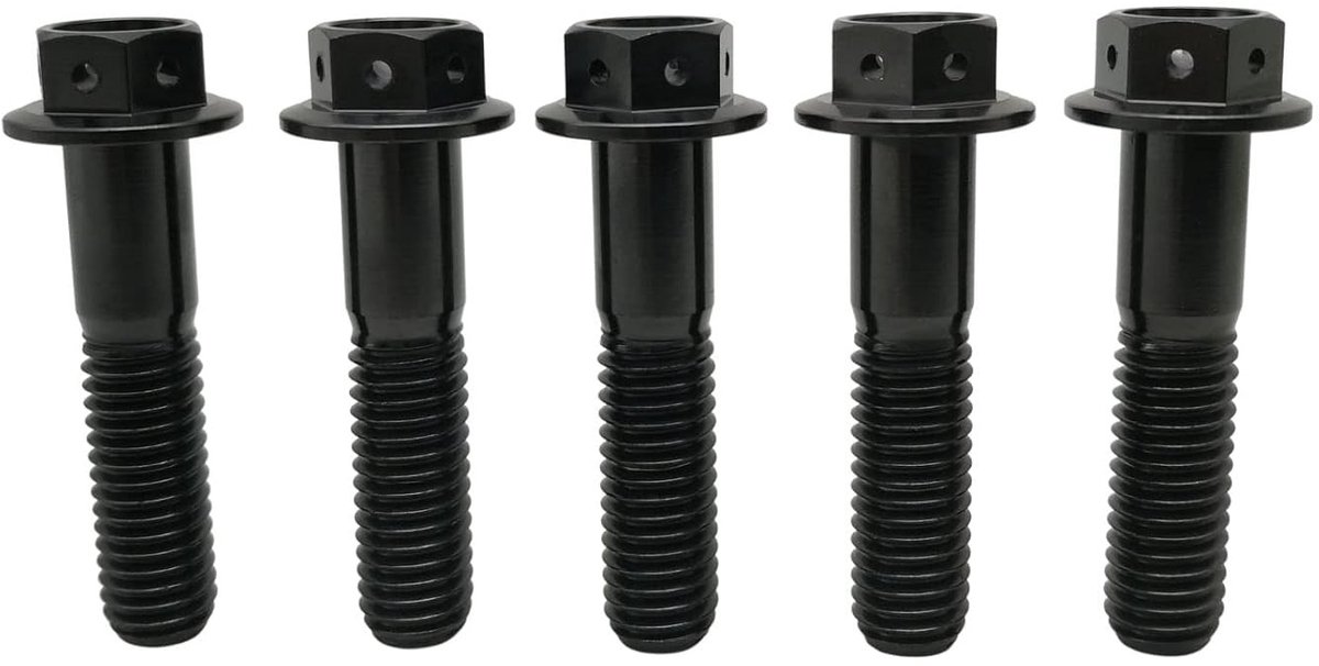 Titanium Flensbout met Zeskantkop - GR5 Titanium Schroeven M10x2.5x25mm - Set van 5 voor Duurzame Toepassingen