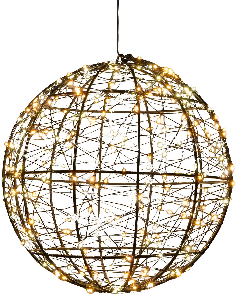 Anna's Collection Lichtbollen - set van 2 - D18 en D25 cm - led - metaal