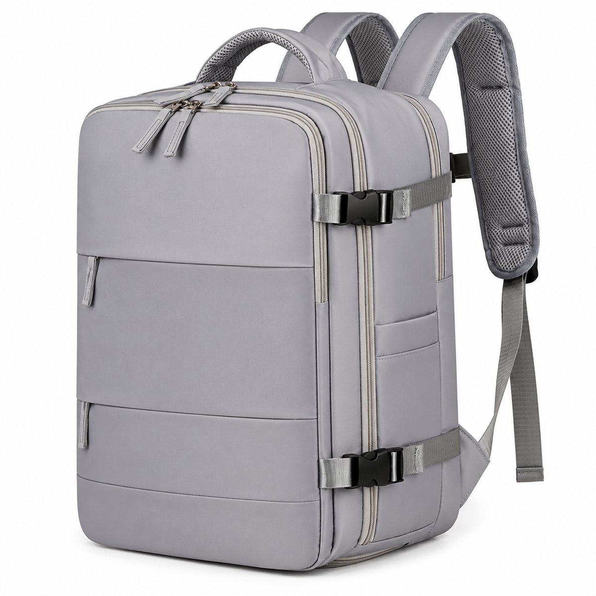 DPLUNIQ Rugzak - Laptoptas - Tas - Backpack - Unisex - 45x30x18cm - 35L - Polyester - 180° - USB lader - Waterdicht - Grijs