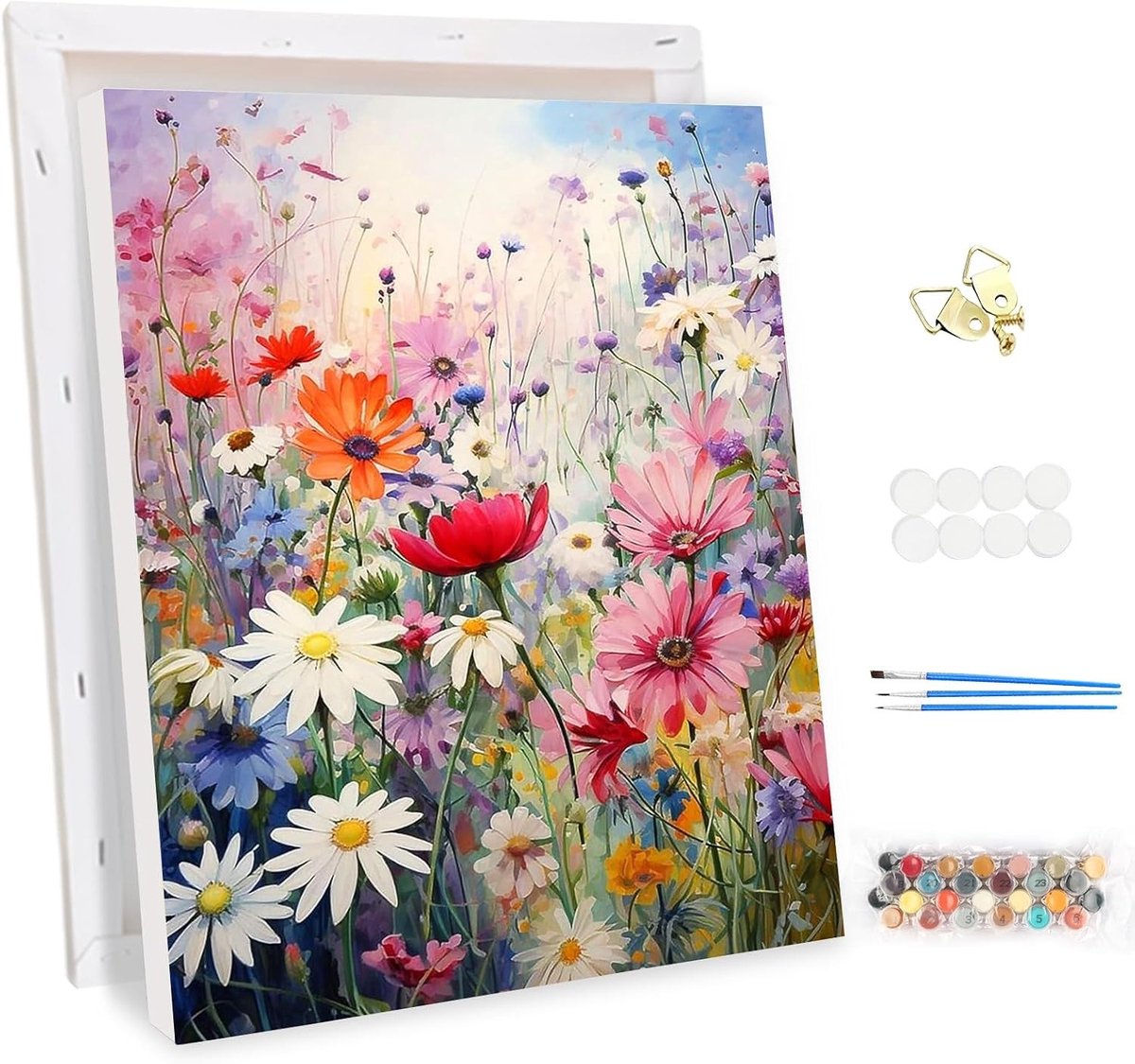 DIY Schilderen op Nummer voor Volwassenen met Lijst - Inflorescentie Bloem, Kunst en Ambacht Kit voor Beginners, Acrylverf en Decoratie voor Thuis 30x40cm