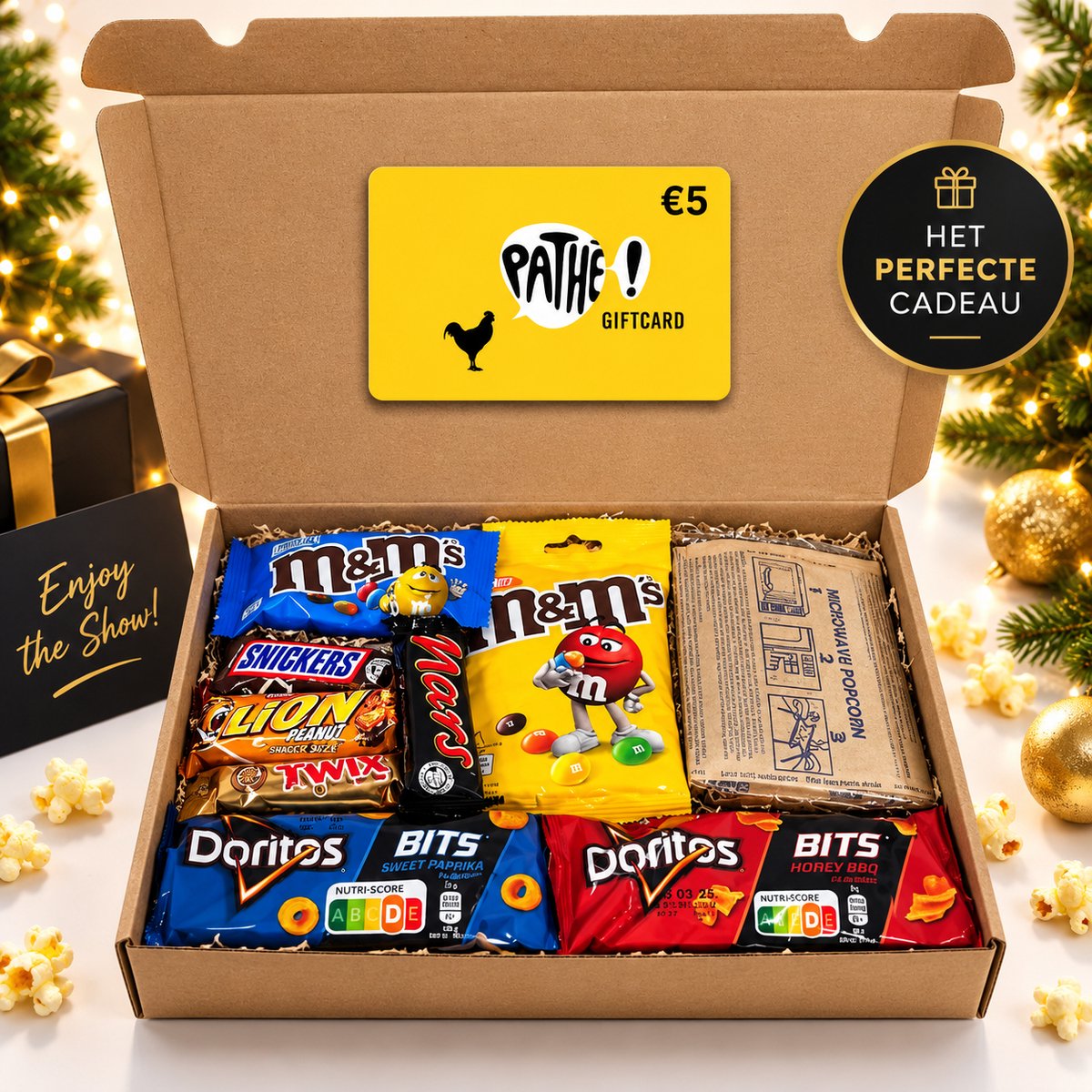 Qualy Brievenbus Kerstpakket - Pathé Cadeaukaart voor filmavond thuis