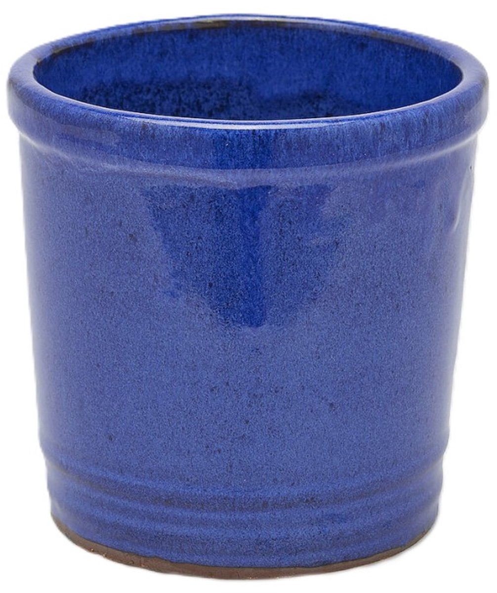 EDG - Bloempot- Keramiek - blauw - D18 x H18 cm - Opening 15,5 cm