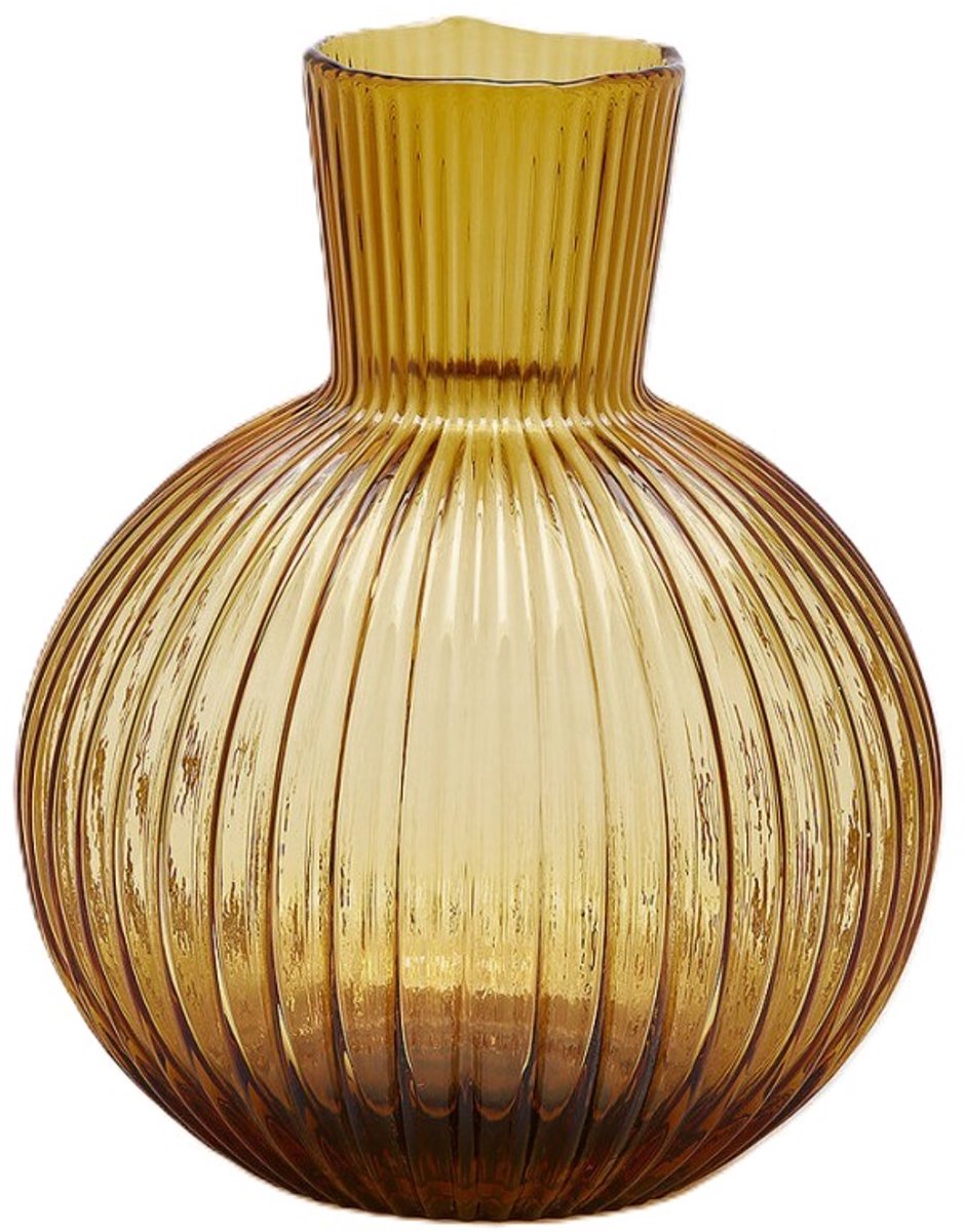 EDG - Vaas- Glas - geel - D29 x H35 cm - Opening 10,5 cm