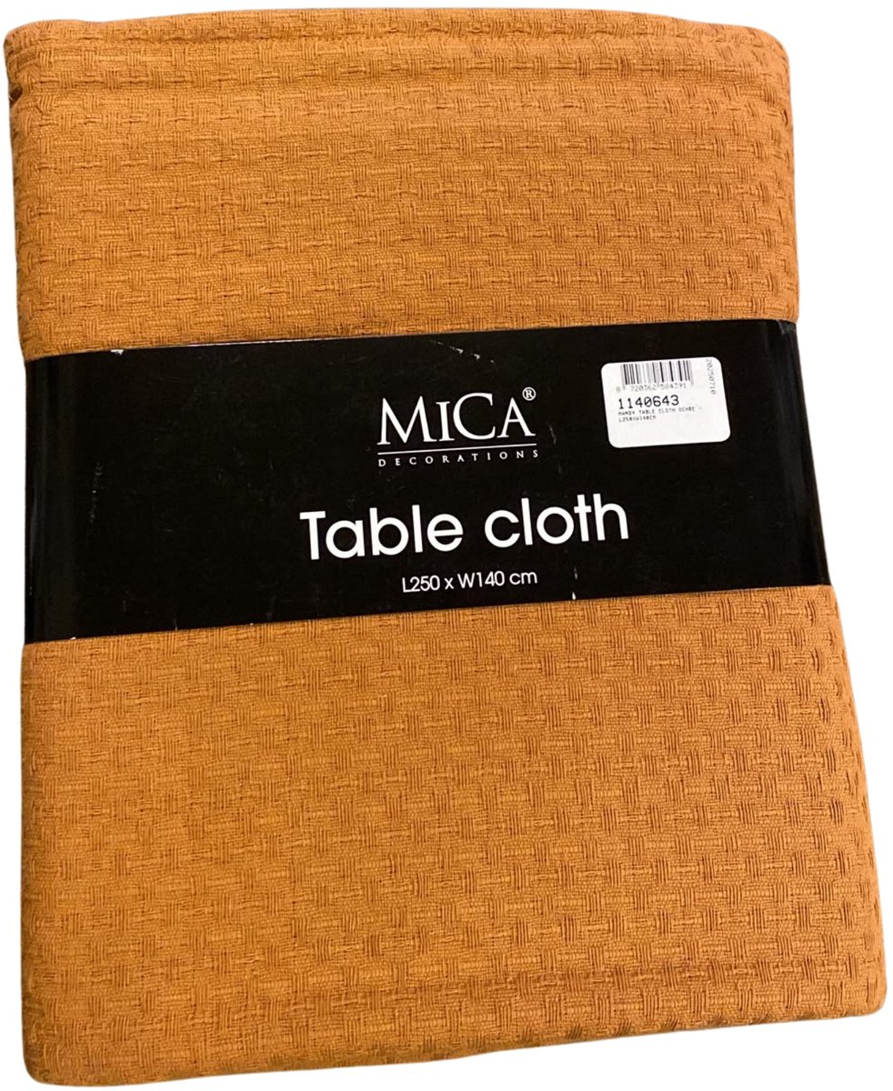 Mica Tafelkleed Mandy Okergeel 250x140 cm – Groot Tafelkleed – Decoratief Tafelkleed voor Binnen