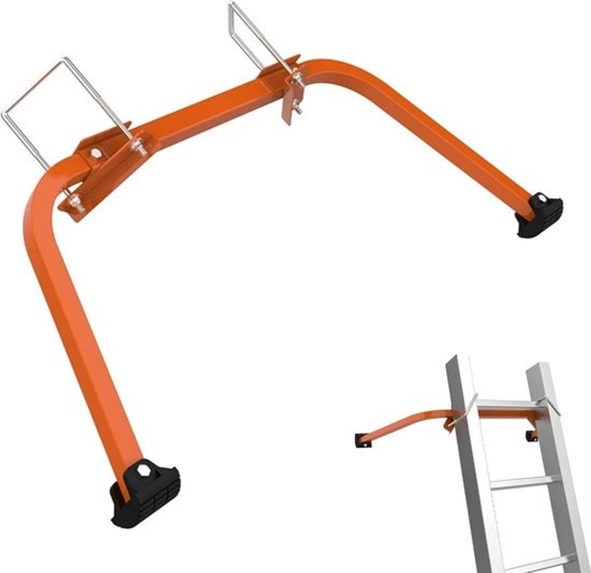 Ladder dakhaakset - accessoires dakgoot dakladder - stalen hanger stabilisator - oranje Ladder Feet