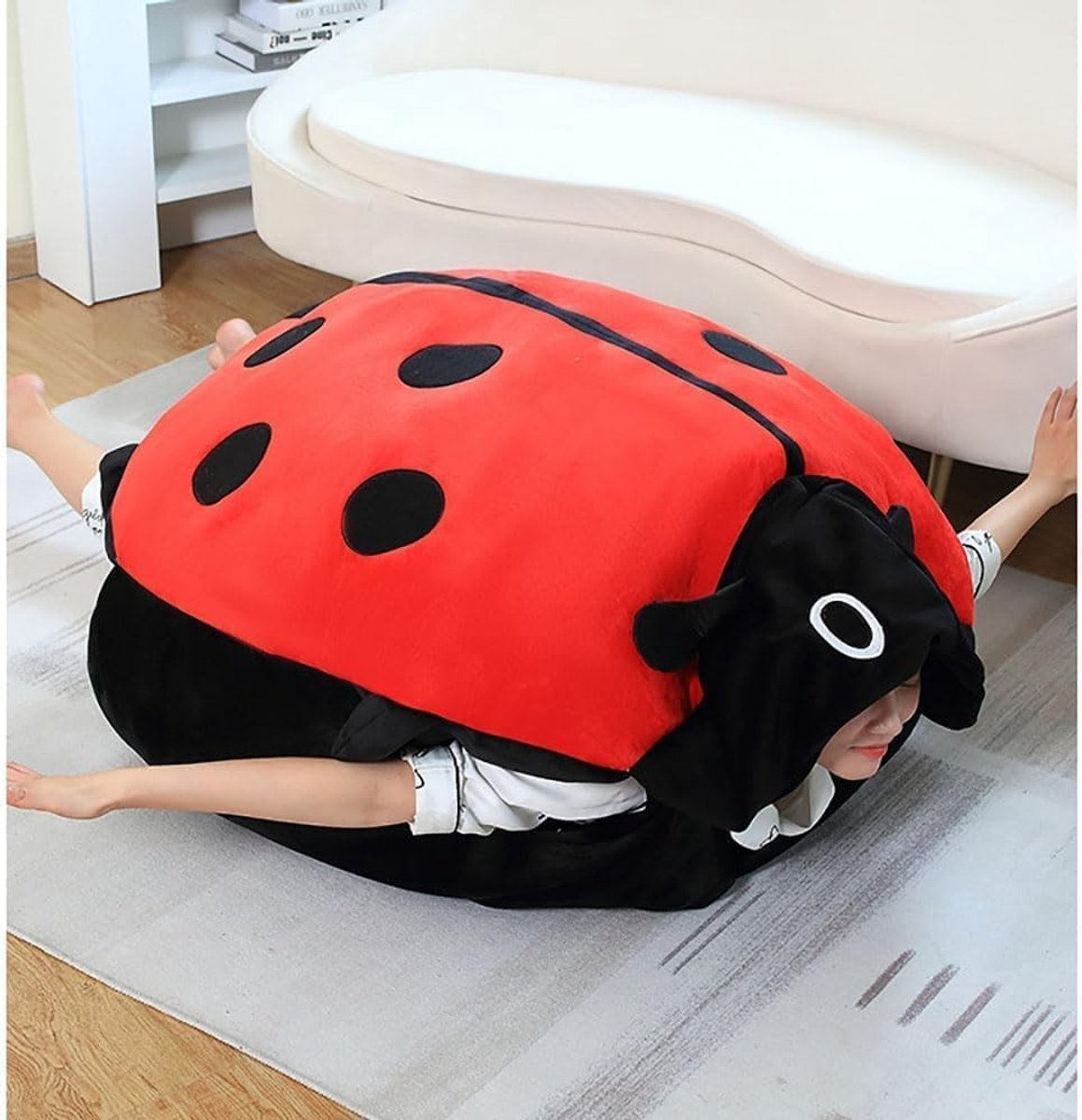 Schattig en comfortabel insectenkussen, groot formaat pluche kussen voor kinderen en volwassenen, ideaal voor slapen en knuffelen