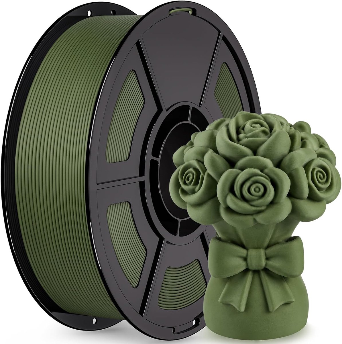 PETG Filament 1.75 mm 1KG - Legergroen PETG - Maatnauwkeurigheid +/-0,02 mm - Perfect voor decoratieve objecten - ShopVlot