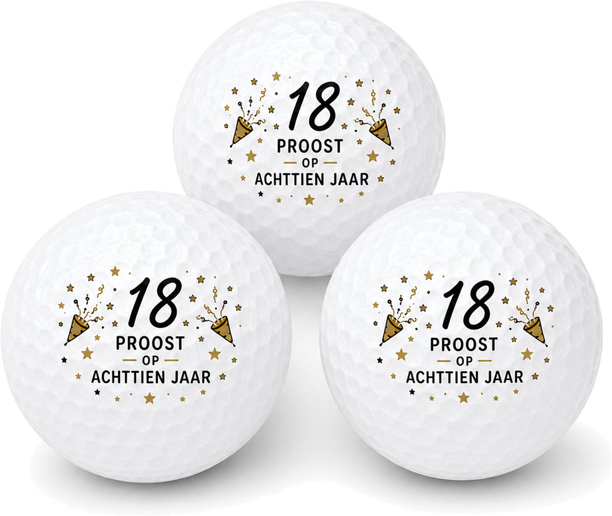 Wilson Golfballen 18 Jaar - Verjaardag Golf Cadeau - 3 stuks - Golfbal met Opdruk