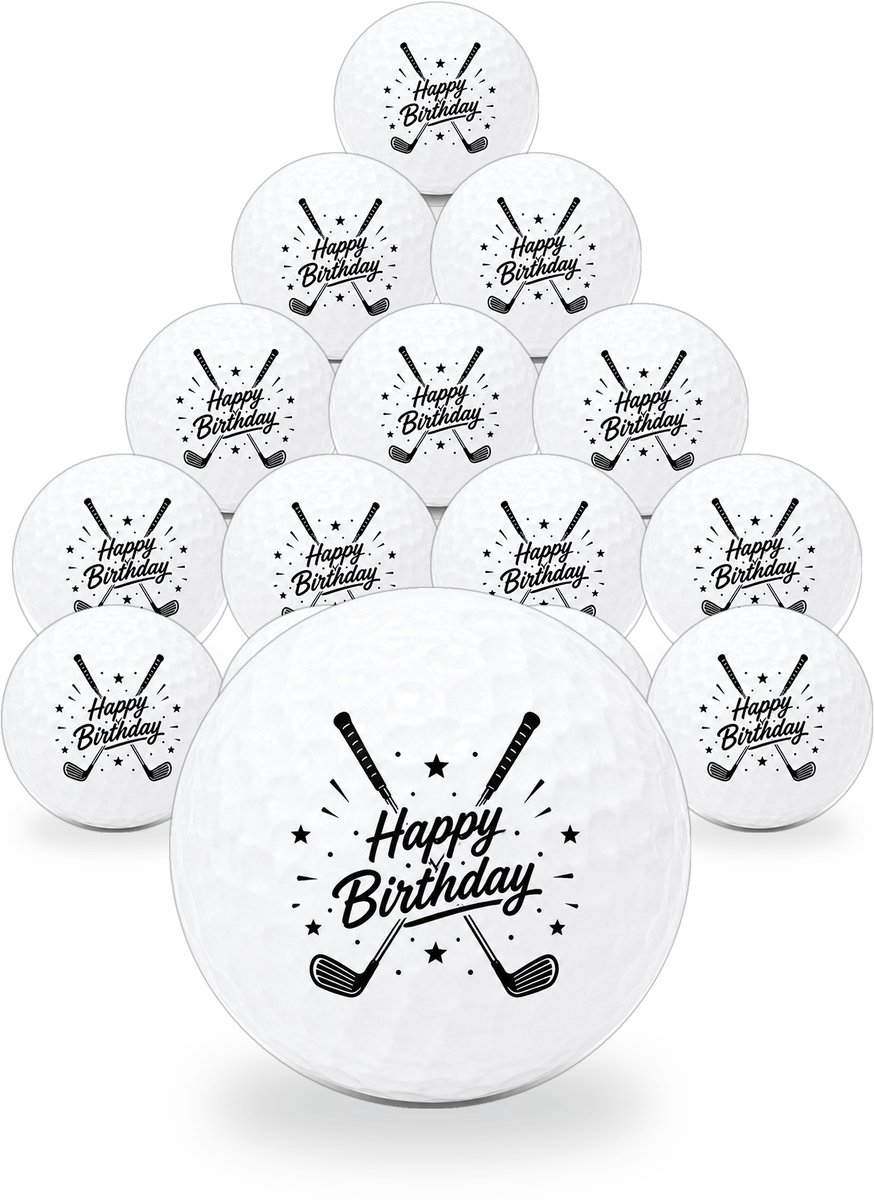 Golfballen Happy Birthday - Verjaardag Golf Cadeau - 15 stuks - Wilson - Golfbal met Opdruk