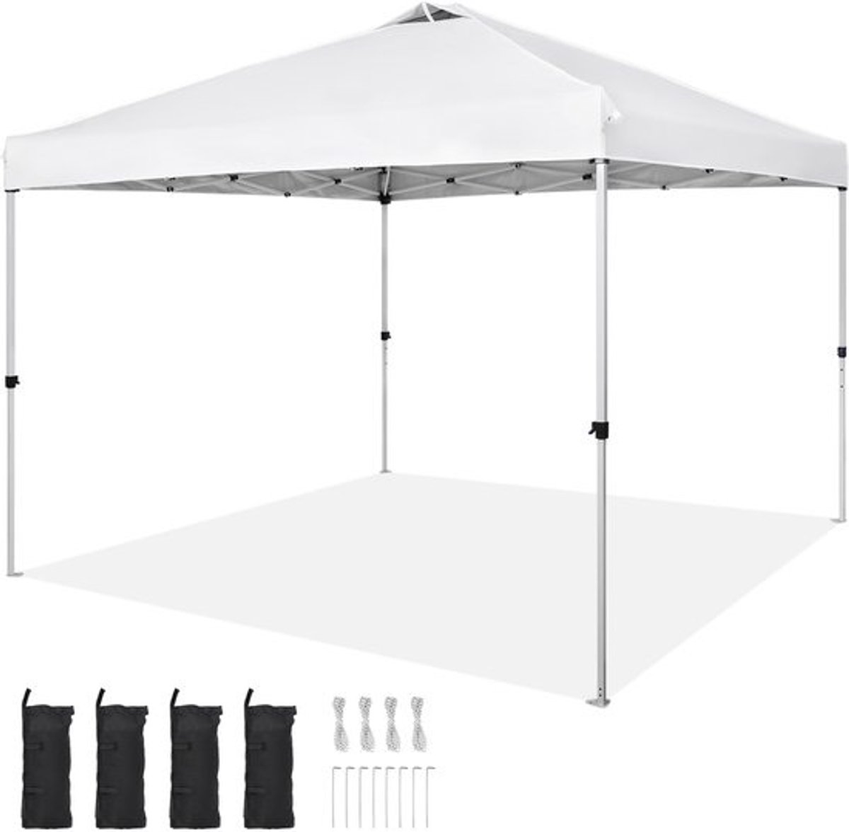 Luifeltent - Luifel - Partytent - Luifelzonwering - Luifel - Pop Up Luifeltent - met met Draagbare Roltas en 4 Zandzakken Waterdicht en Zonwerend Gazebo - 10x10ft Wit
