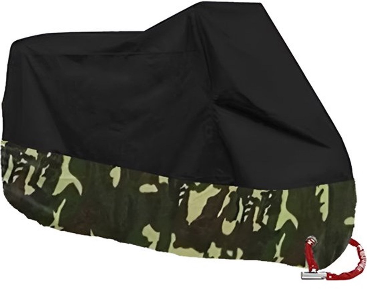 E-shop4u® - Motorhoes - Scooterhoes - Beschermhoes - Motorfiets hoes Waterdicht Buiten - Motor Hoes - Motorhoes Waterdicht - Fietshoes - 2 Fietsen- UV-Bescherming - - Maat M - Camouflage