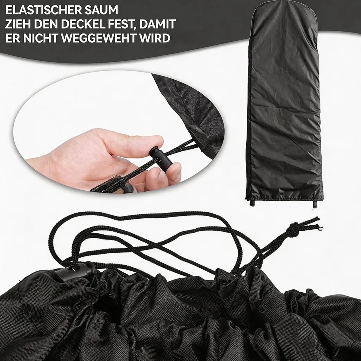 Stofhoes Geschikt voor opvouwbare ladder, gemaakt van waterdicht 210D Oxford-doek, Geschikt voor trekkoord, 50x195x12 cm, inclusief opbergtas.