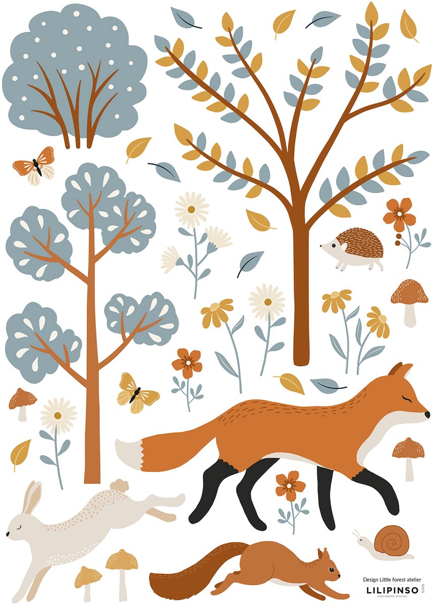 Lilipinso Joro Muurstickers A3 - Woodland Animals and Fox