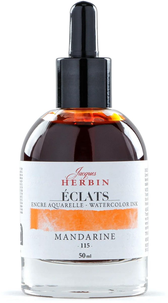 Jacques Herbin Éclats – Aquarel Inkt – Vloeibare Aquarelverf – Oranje Mandarijn – 115 – 50 ml