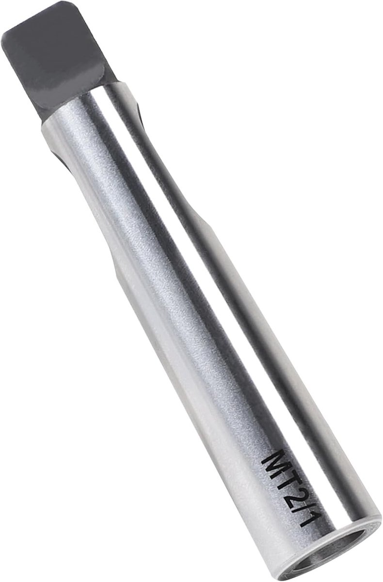 Cone morse booradapter met verloopstuk voor draaibank en freesmachine (MT1 naar MT2)
