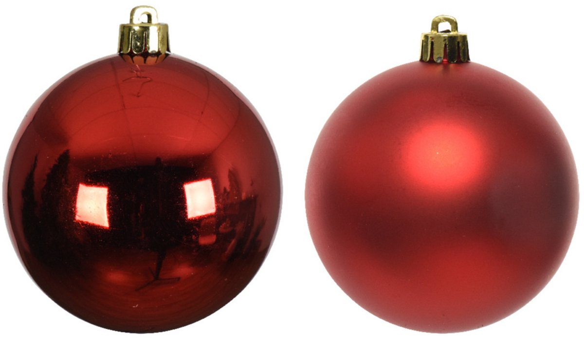 Decoris Kerstballen Mix - 44x stuks - Rood - Zilver - 6-8-10 cm - Mat en Glans – foto 4