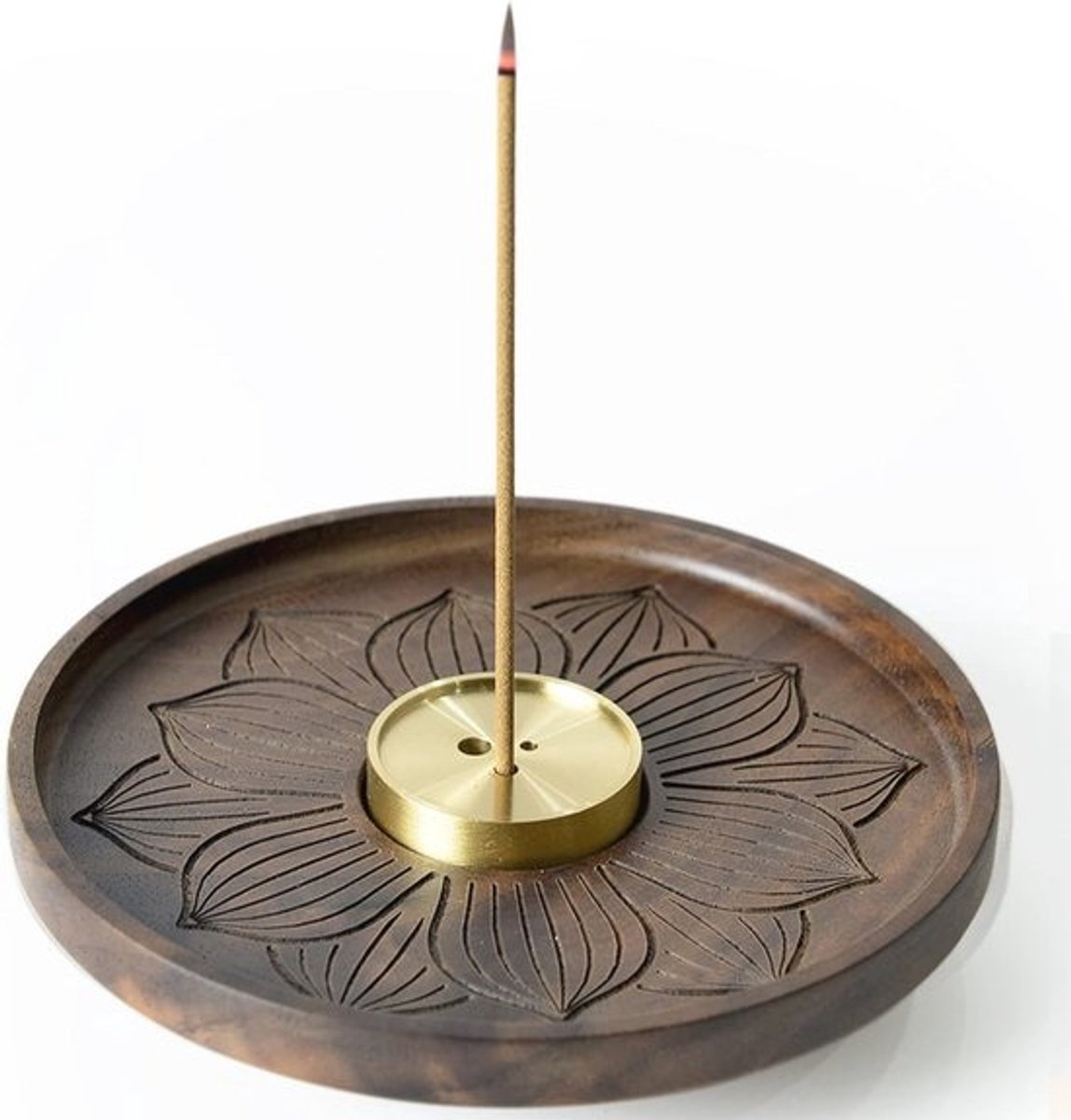 Houten Lotus Wierookhouder - Ideaal voor Thuisdecoratie, Meditatie en Yoga