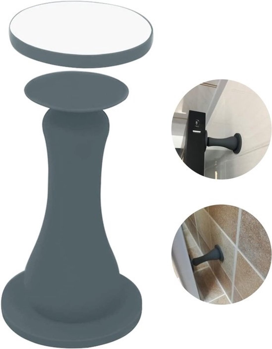 Deur Stopper - Deurhouder - Deuren Open Houden - Magnetisch Zonder Boren - 5.6 x 5.6 x 9.4 cm - Grijs