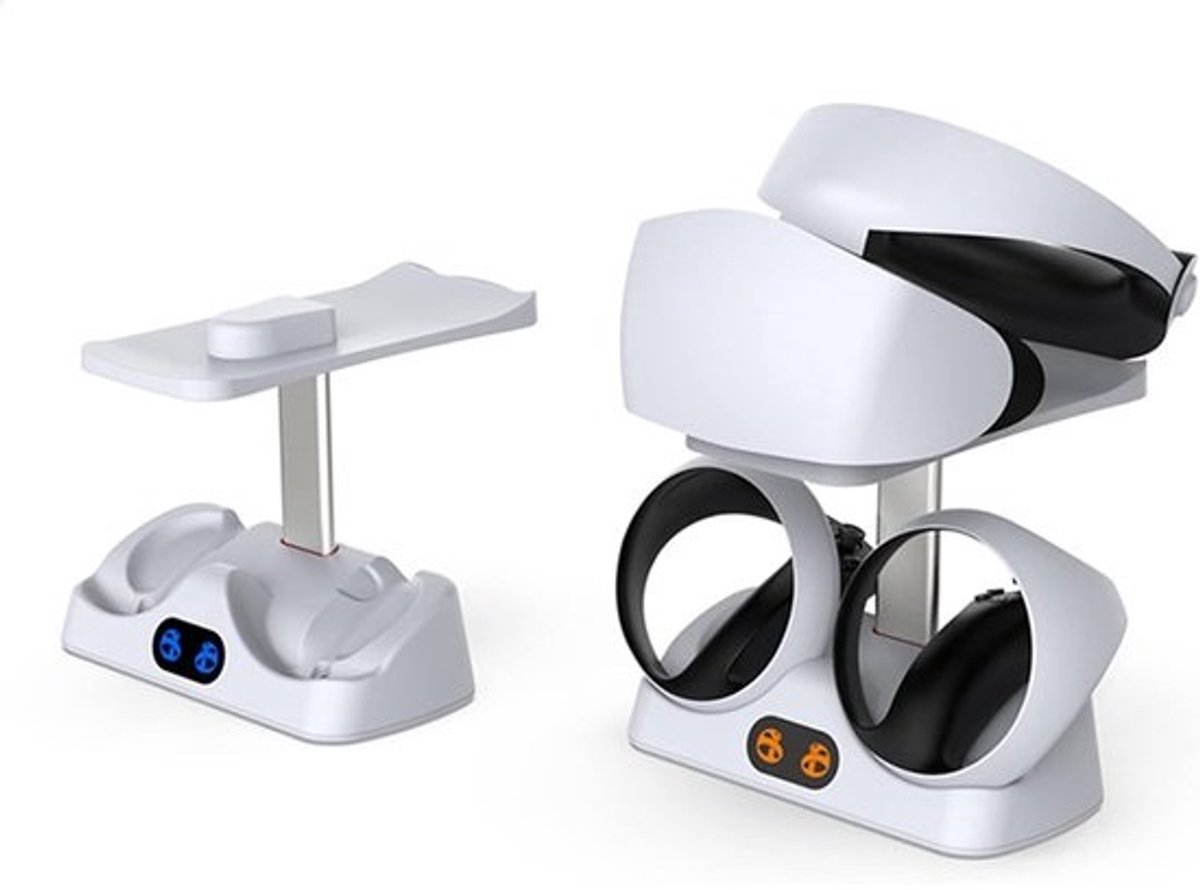 Controller Oplaadstation - VR2 Dock - Gaming Accessoires - Magnetisch Snel Opladen - Dubbele Oplader - Wit