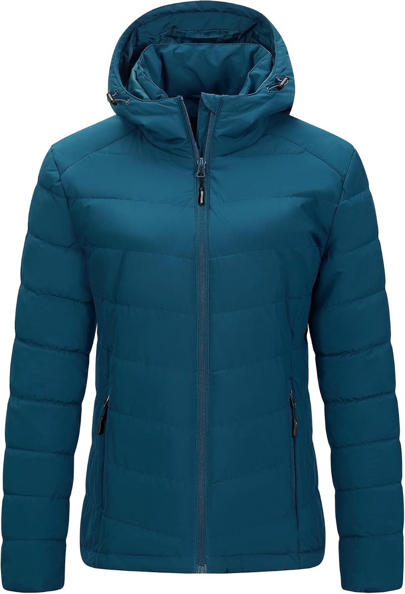 Ventures Gewatteerde damesjas, warme winterjas met capuchon