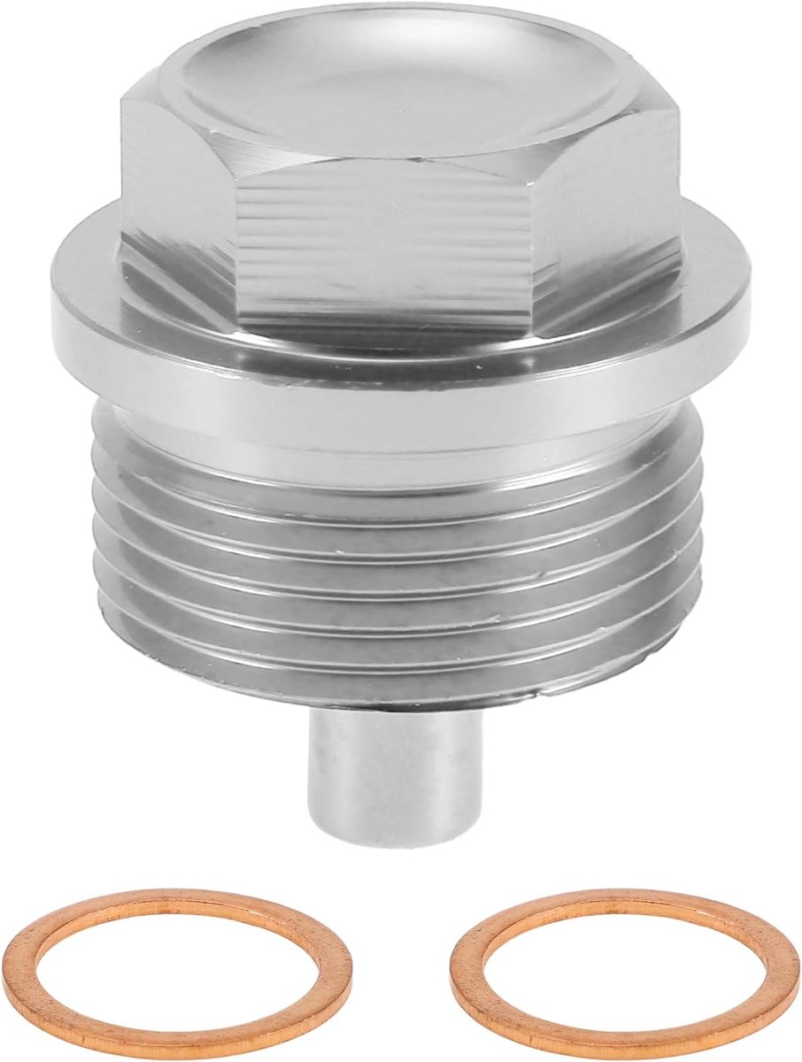 1 Set Universele Lekvrije Olie Aftapplug Met Magnetische Pakking Aluminiumlegering Zilver Koper M24X1.5