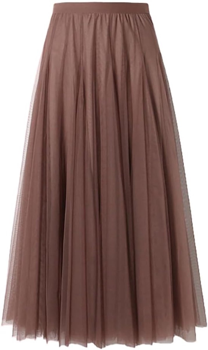 maxi-tule rok voor dames, A-lijn, midi-rok, onderrok, gelaagde rok, plooirok, dames, tule rok met hoge taille, podiumjurk, mesh, tutu, rok voor bruiloft en feest