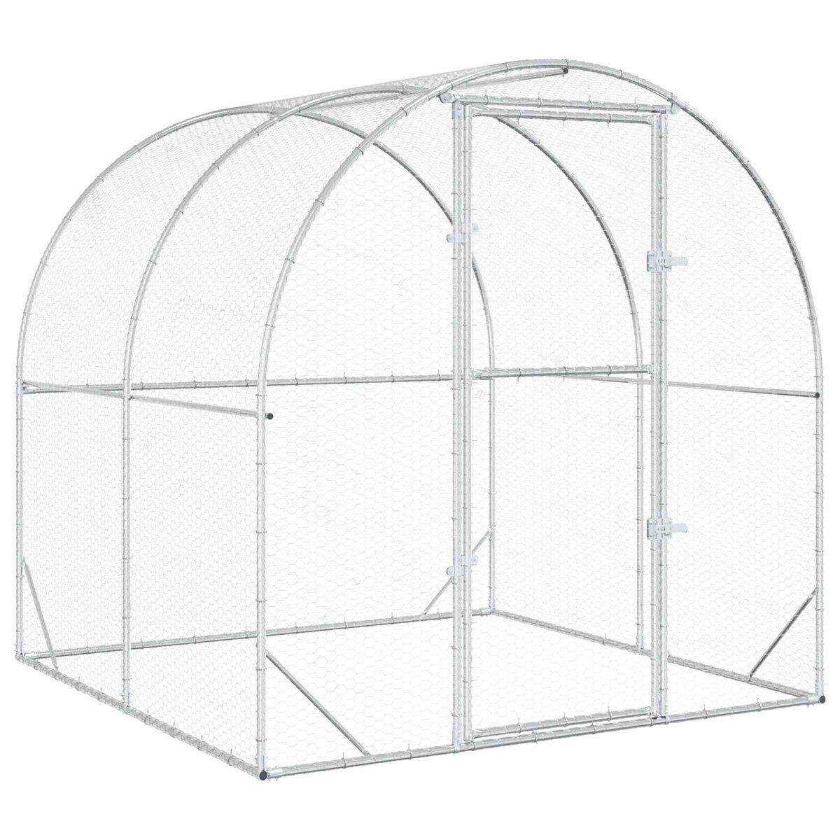 vidaXL - Kippenhok - zilver - 200 - x - 200 - x - 200 - cm - Gegalvaniseerd - staal