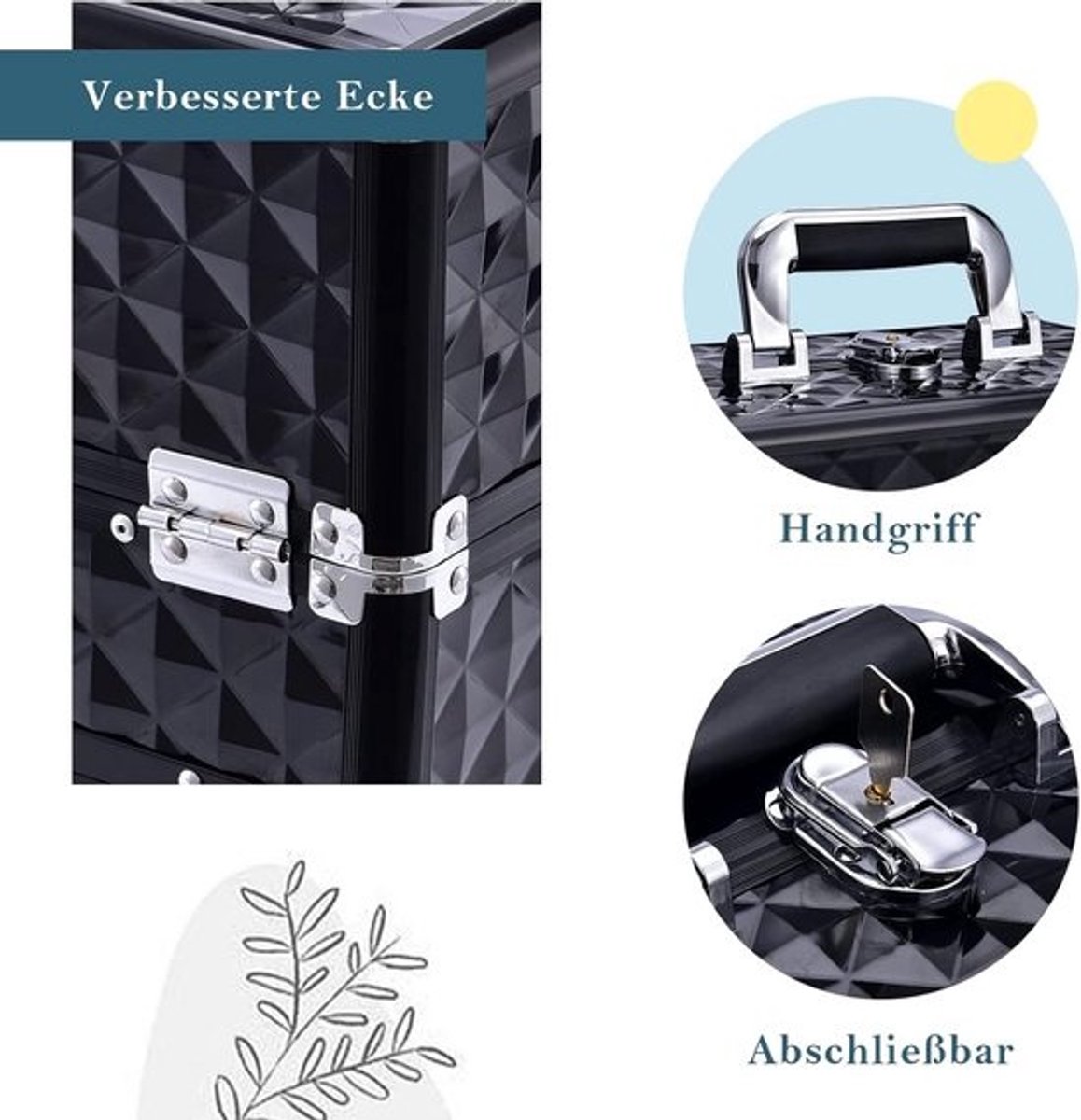 Grote Lege Make-upkoffer met Lade - Beautykoffer voor Cosmetica