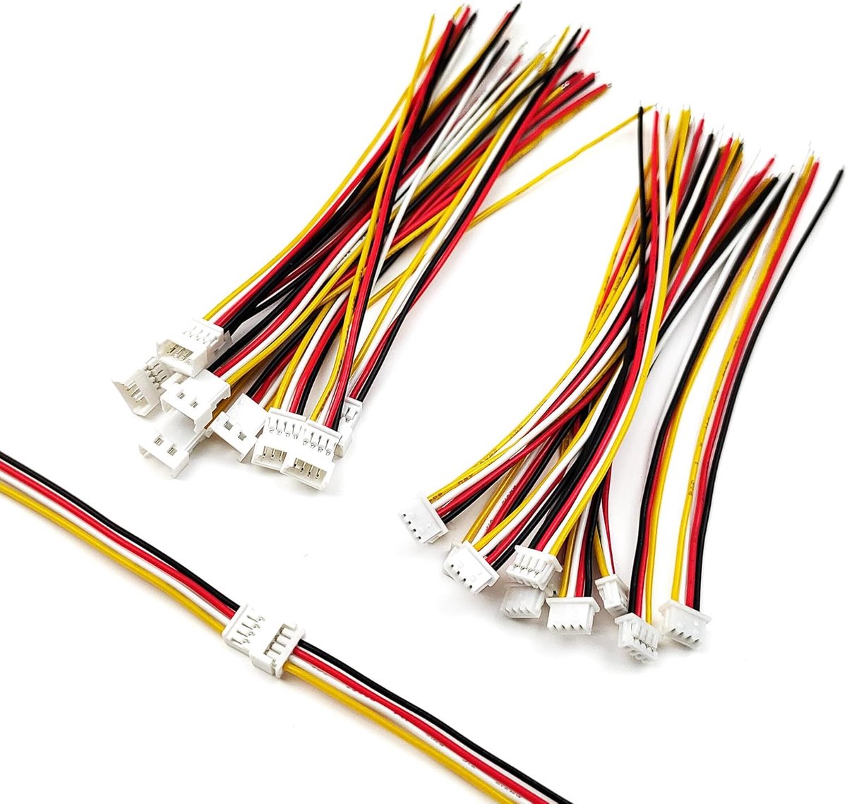 10 paar JST 1,25mm 4-pins micro elektrische stekkers en connectoren met 100mm 26AWG kabeldraden JST-connectorenset