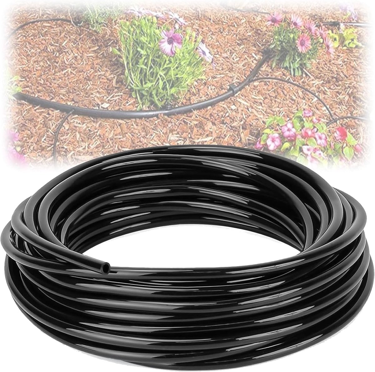 20 m, tuinslang, 5 mm binnendiameter, polyethyleen buis, microslang, flexibele irrigatieslang voor tuin, bloemenirrigatie, terrasplanten