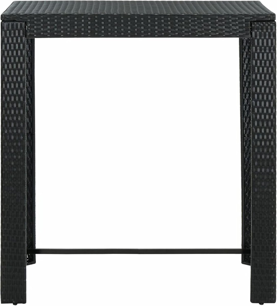 Bar Tafel Ontbijt Bartafel, Eetkamer Pub Bureau Eetkamer Keuken Eettafel Dinette Bureau Zwart 100x60,5x110,5 cm Poly Rotan