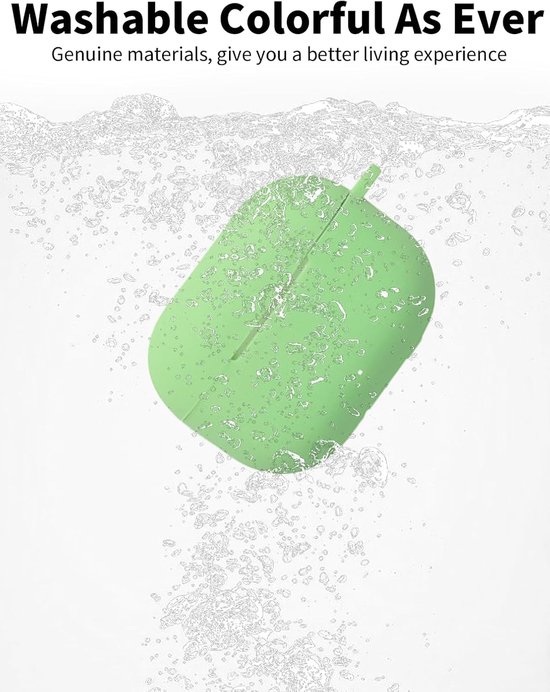 Hoes voor Huawei FreeBuds SE 4 ANC oordopjes, schokbestendig, waterdicht, zacht en slank, siliconen afdekking met sleutelkoord, sleutelhanger en reinigingsset, lichtgroen — afbeelding 2