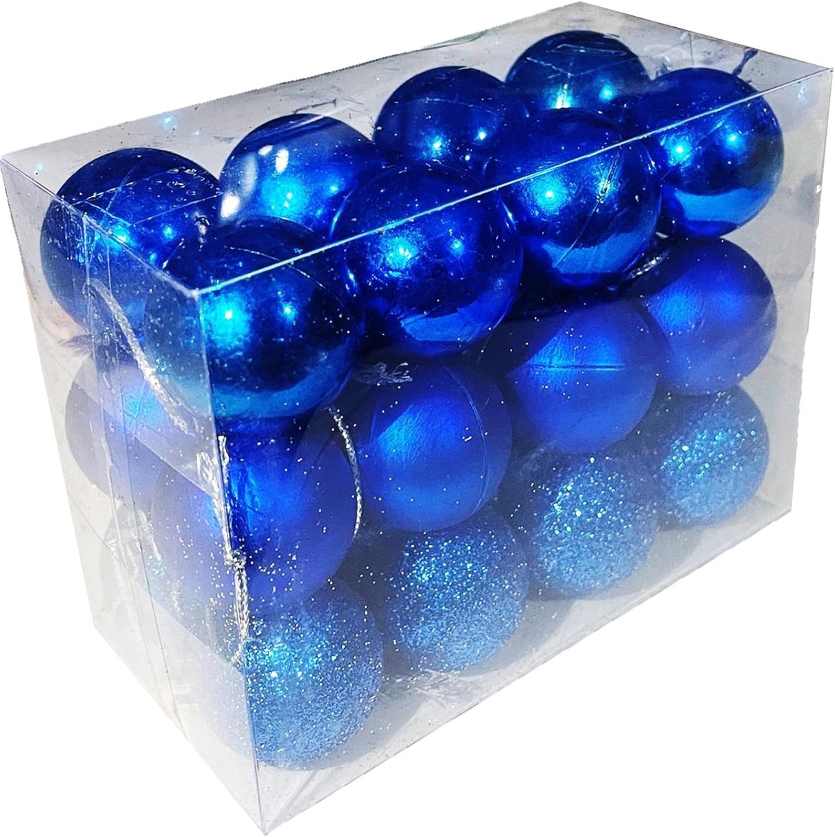 Kleine 3 cm Matte Glitter Kerstballen - 24 Stuks Schitterende Shatterproof Versieringen voor Buitenkant van de Kerstboom en Decoraties