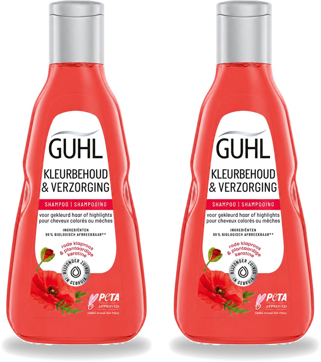 2 x Guhl - Shampoo - Kleurbehoud & Verzorging - 250 ml - Voordeelverpakking - 2 stuks