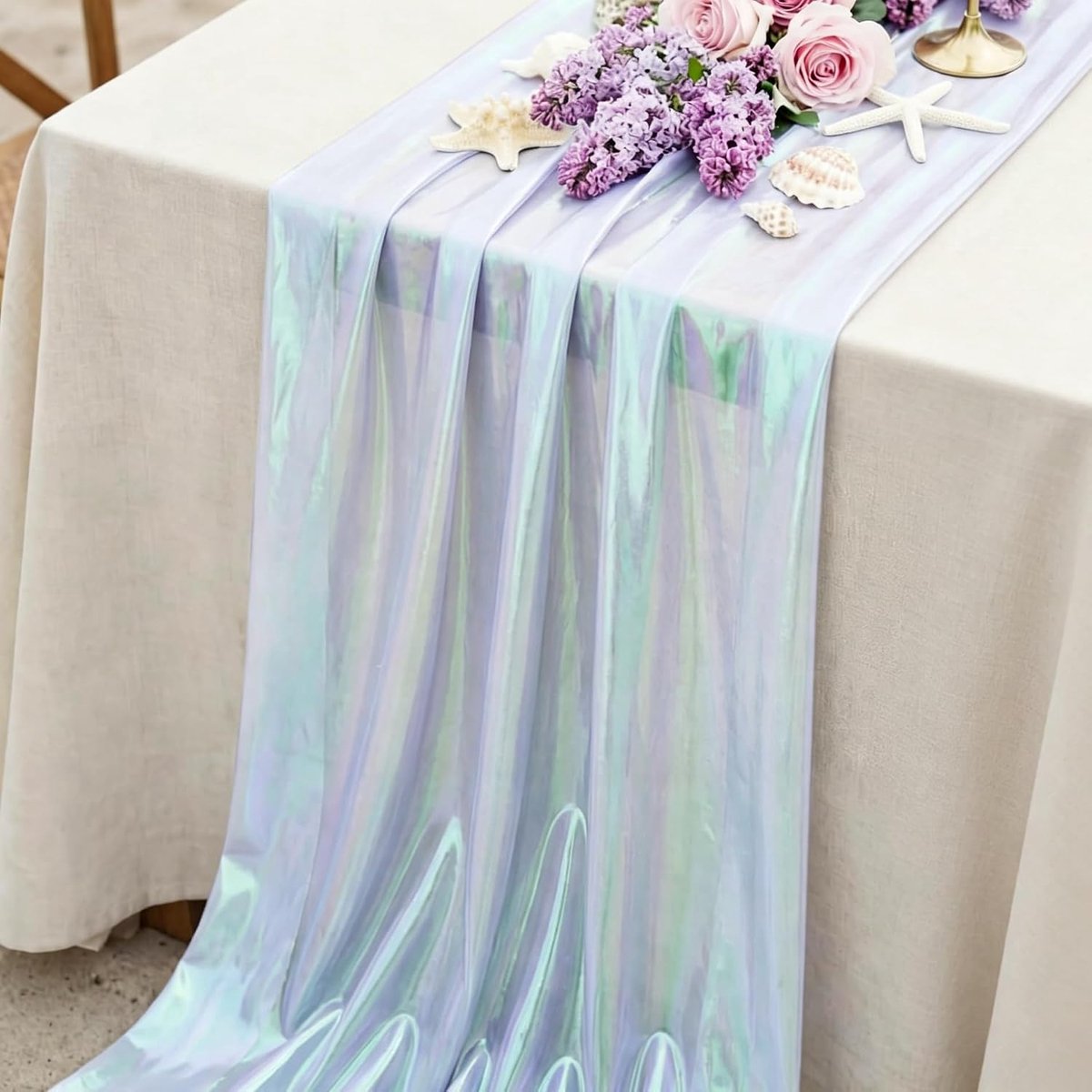 Organzastof, 100 x 150 cm, tafelloper voor feestjes en bruiloften (wit)