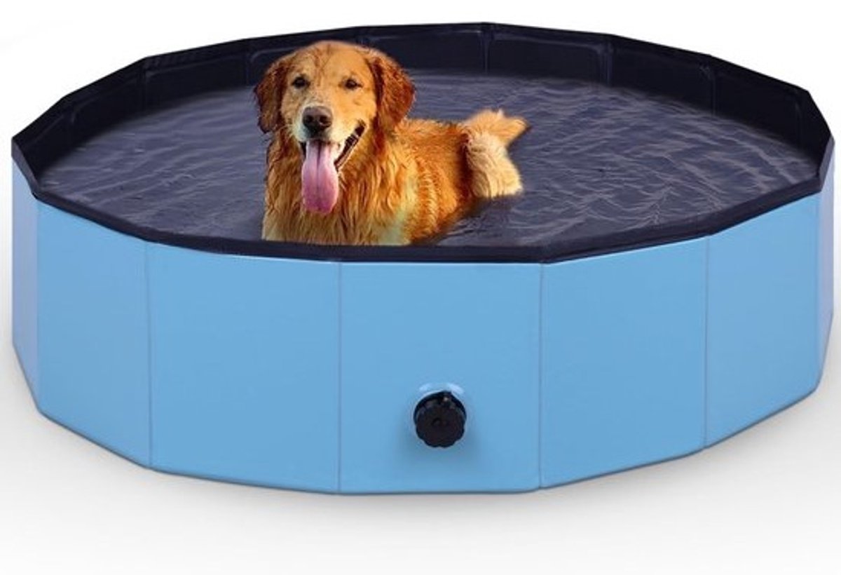 Hondenzwembad - Opvouwbaar bad - Hond verkoeling - Antislip bodem - Ø 80 x 20 cm - Blauw