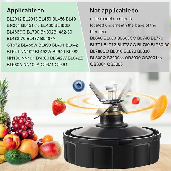 Vervangingsonderdelen voor Blender, 2 Stuks Blenderbekers met Afneembare Deksel, 7-Vin Extractor Mes Geschikt voor Diverse Blender Modellen, Geen Lekkage Mengbeker — afbeelding 3