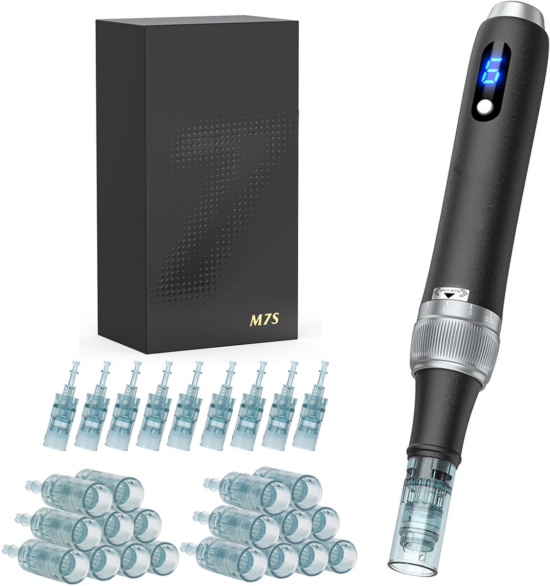 Elektrische Dermapen – 27 Cartridges – Oplaadbaar – Huidverzorging – Voor Gezicht en Lichaam