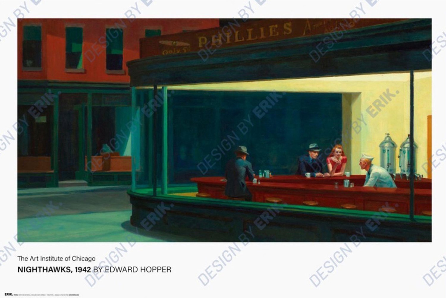 Grupo Erik Poster Edward Hopper - Nighthawks 91,5x61cm Divers
